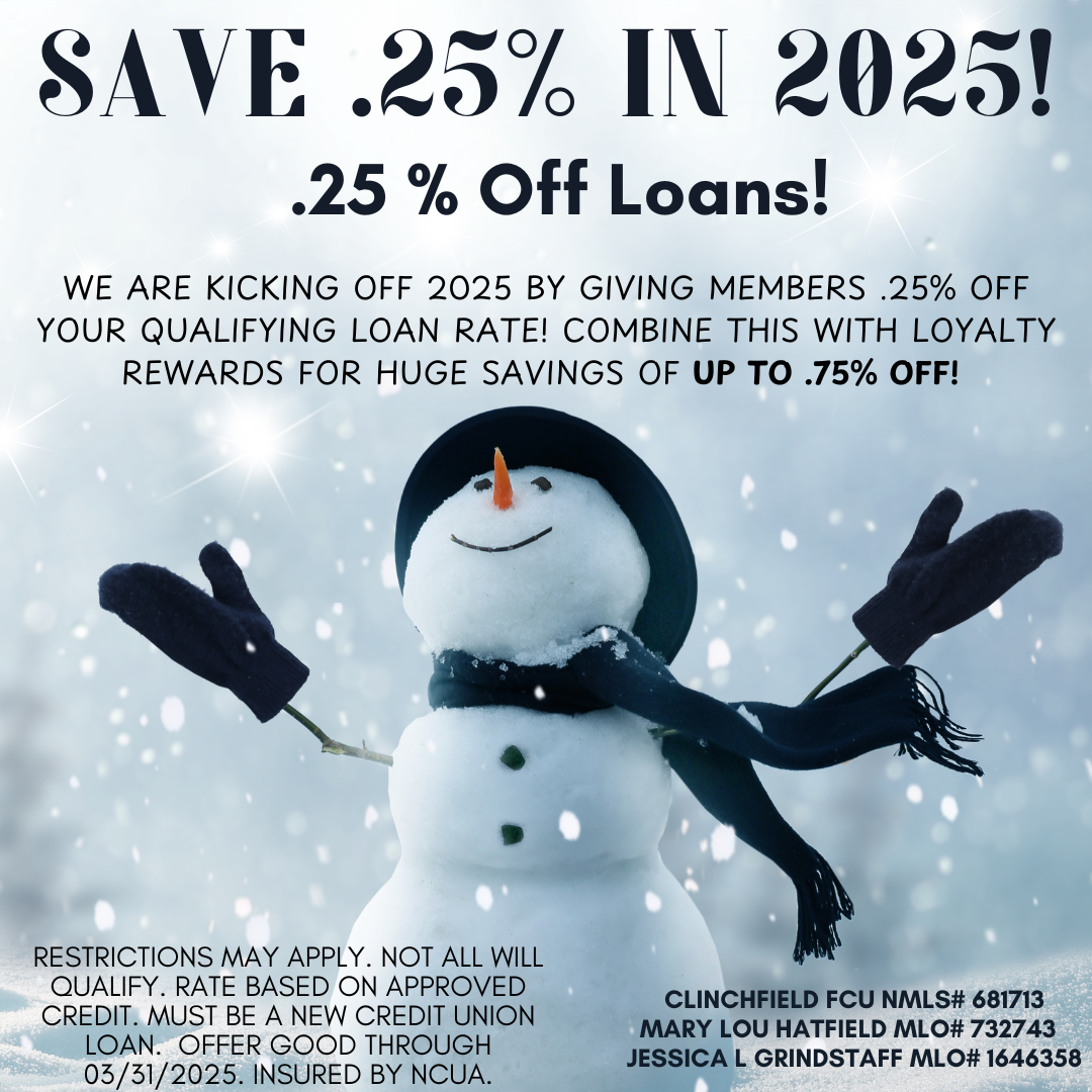 Save 25% in 2025! .25% off loans.